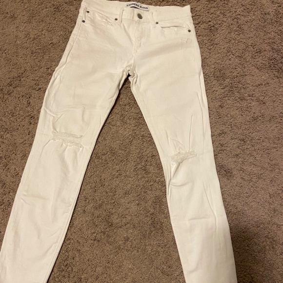 Express White Mia Mid Rise Ankle Legging Jeans - Picture 2 of 5